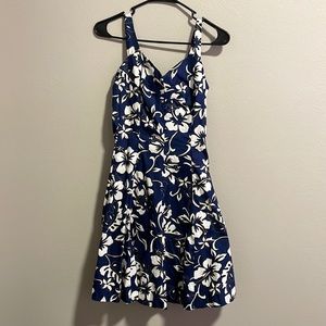 Hilo Hawaiian Tropical Navy Dress